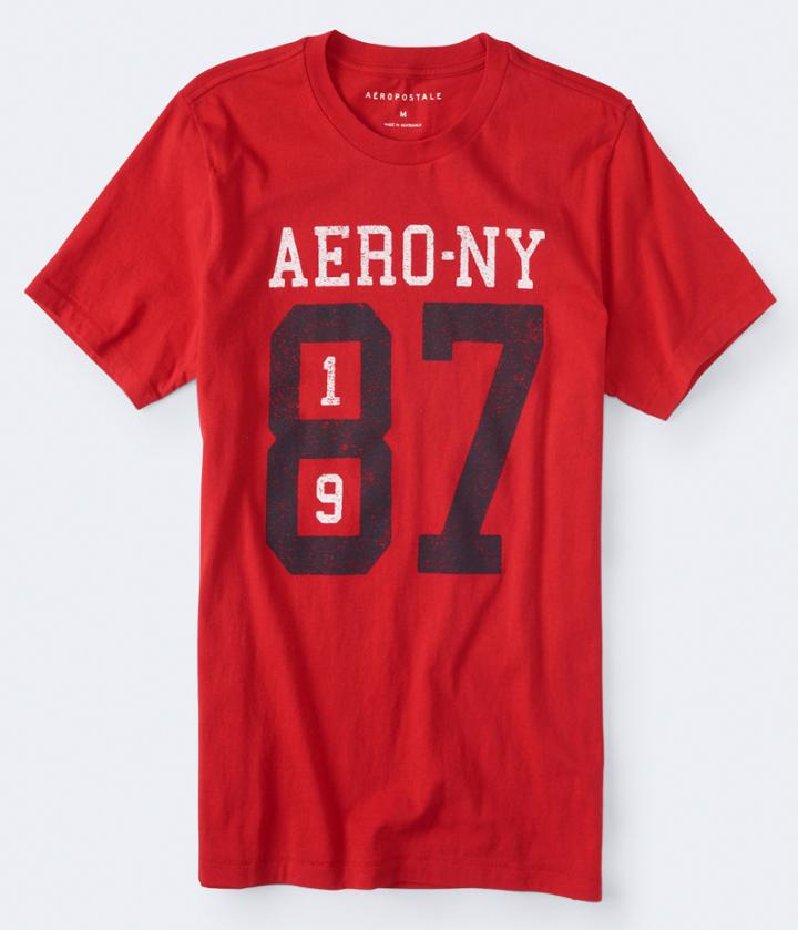 Aeropostale Aeropostale Aero Ny 1987 Graphic Tee - Red, Small