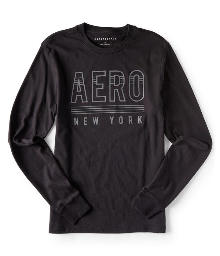 Aeropostale Aeropostale Long Sleeve Aero New York Graphic Tee - Black, Xsmall