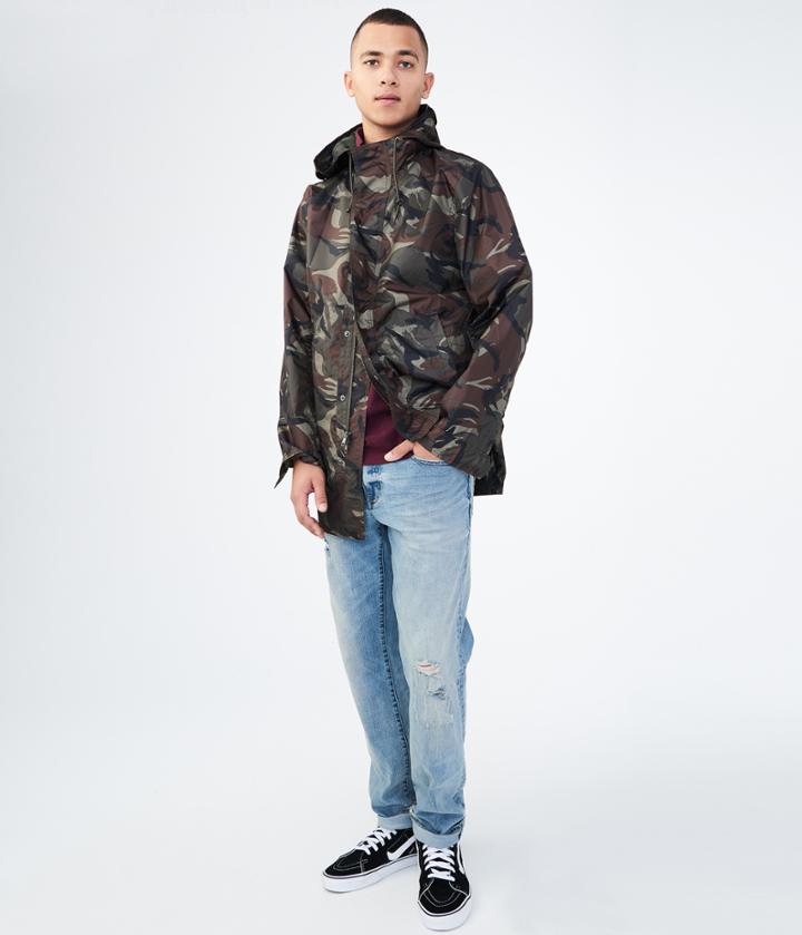 Aeropostale Aeropostale Lightweight Hooded Camo Parka - Shade Green, Xsmall