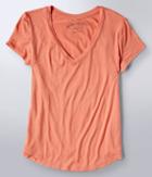 Aeropostale Aeropostale Seriously Soft Solid V-neck Tee - Coral, Xsmall