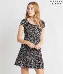 Aeropostale Prince & Fox Printed Cap Sleeve Fit & Flare Dress