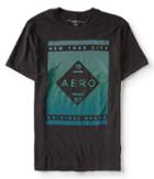 Aeropostale Aeropostale 19 Aero 87 Linear Logo Graphic Tee - Black, Xlarge