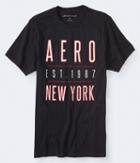 Aeropostale Aeropostale Embroidered Aero New York Graphic Tee - Black, Small
