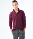 Aeropostale Aeropostale Long Sleeve Solid Uniform Pique Polo - Dark Cherry, Small