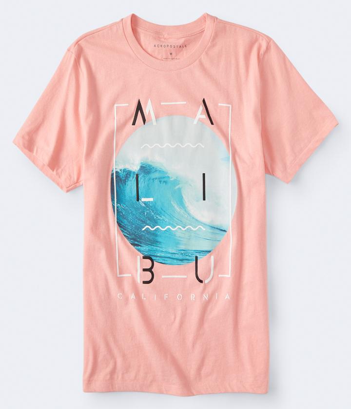 Aeropostale Aeropostale Malibu Wave Graphic Tee - Coral, Small