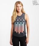 Aeropostale Lld Neon Flag Side-knot Tank