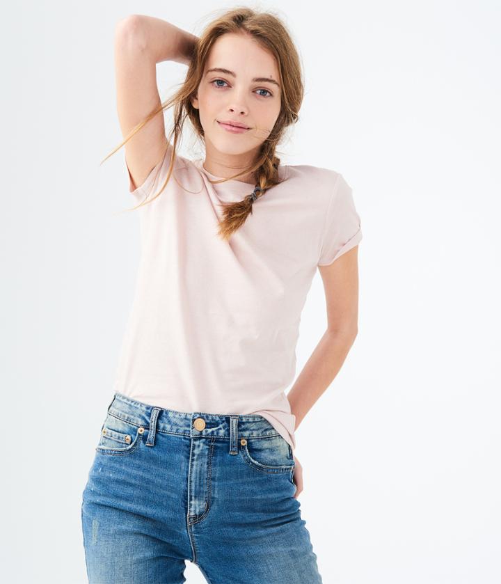 Aeropostale Aeropostale Metallic Slim Crew Tee - Light Ping, Xsmall