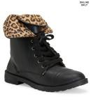 Aeropostale Blue Suede Shoes Leopard Combat Boot