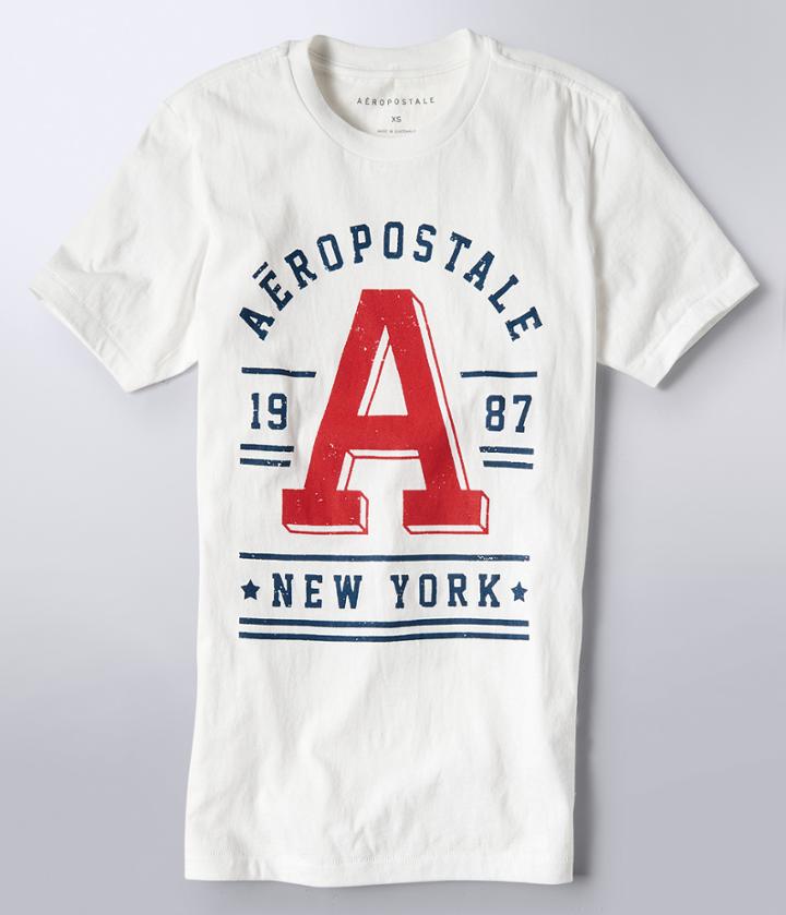 Aeropostale Aeropostale 1987 Graphic Tee - Bleach, Xsmall