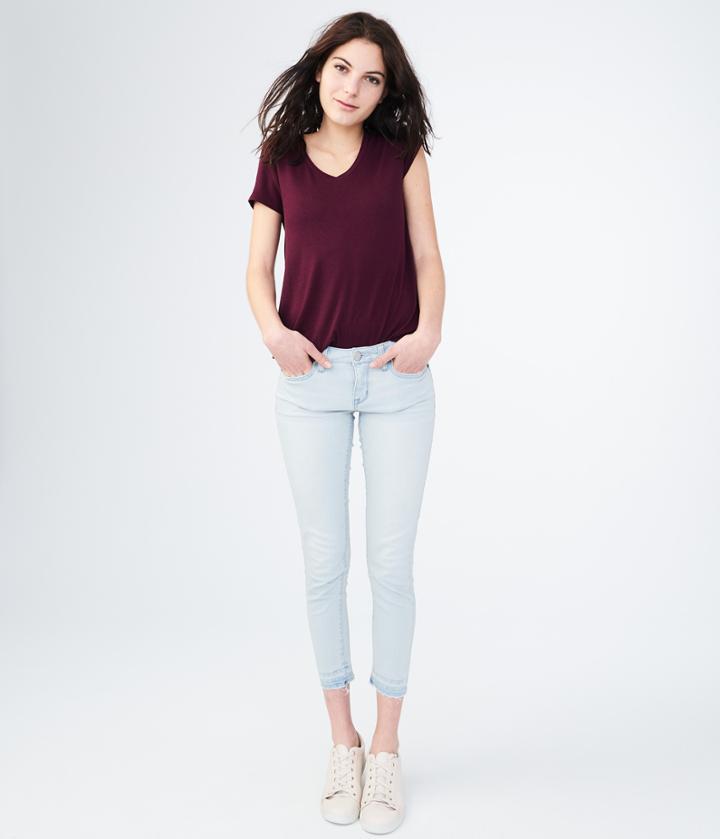 Aeropostale Aeropostale Seriously Soft Solid V-neck Tee - Dark Purple, Xsmall