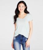 Aeropostale Aeropostale Solid Hampton V-neck Tee - Light Aqua, Small