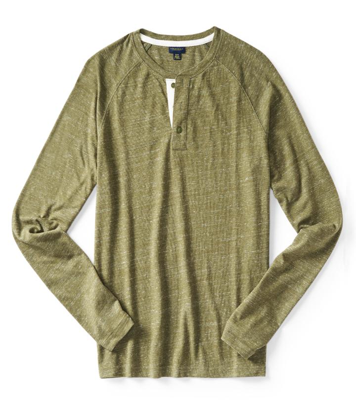 Aeropostale Aeropostale Long Sleeve Textured Henley - Florida Palm, Xsmall
