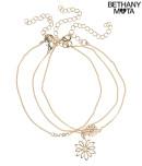 Aeropostale Floral Anklet 3-pack