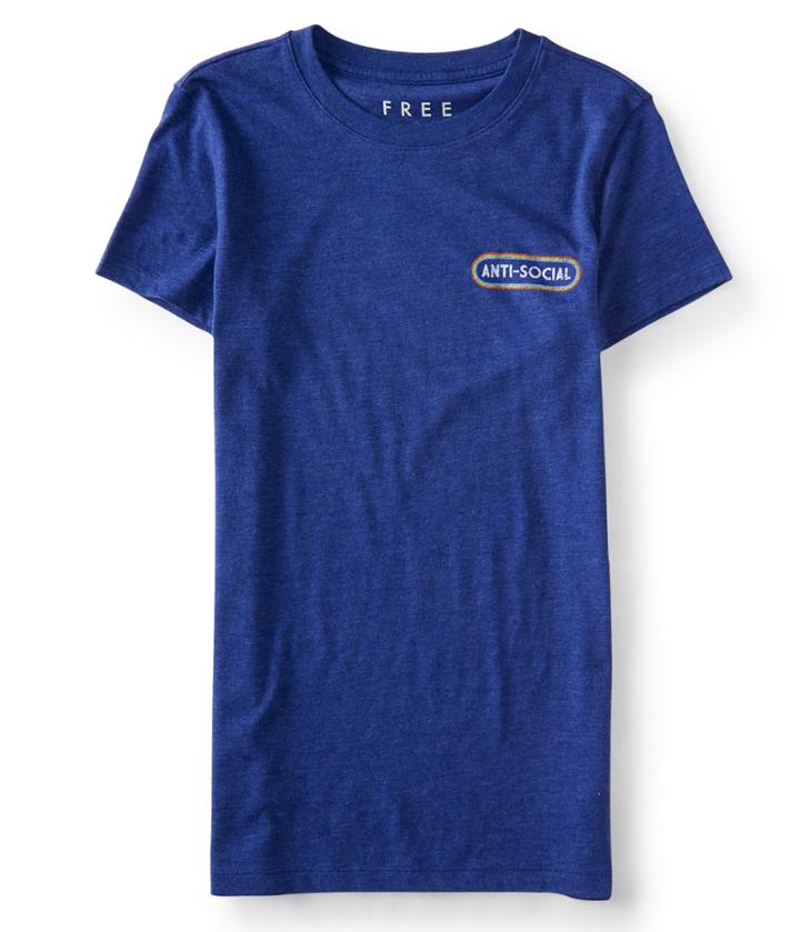 Aeropostale Aeropostale Free State Anti-social Graphic Tee - Royal Blue, Xsmall