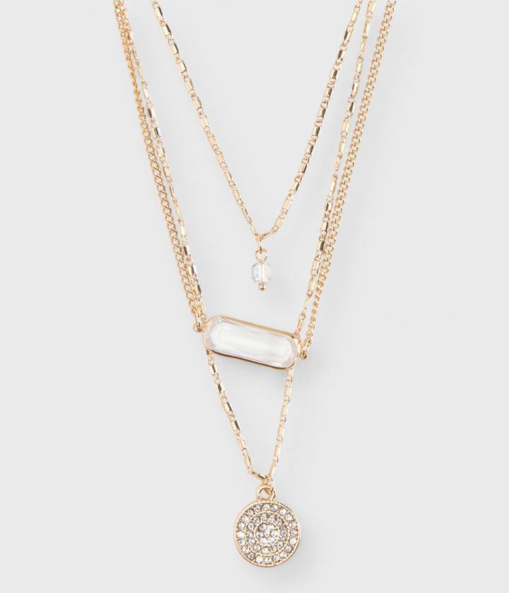 Aeropostale Aeropostale Pav Layered Short-strand Necklace - Gold