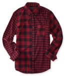 Aeropostale Long Sleeve Mixed Plaid Woven Shirt