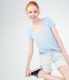 Aeropostale Aeropostale Seriously Soft Solid V-neck Tee - Light Blue, Xsmall