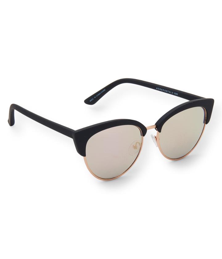 Aeropostale Aeropostale Rubber Mirrored Cateye Sunglasses - Navy