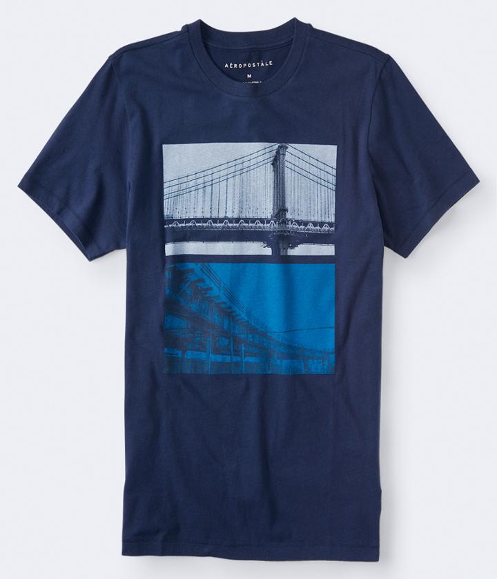 Aeropostale Aeropostale City Bridge Graphic Tee - Black, Small