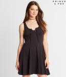 Aeropostale Prince & Fox Solid Lace Up Fit & Flare Dress