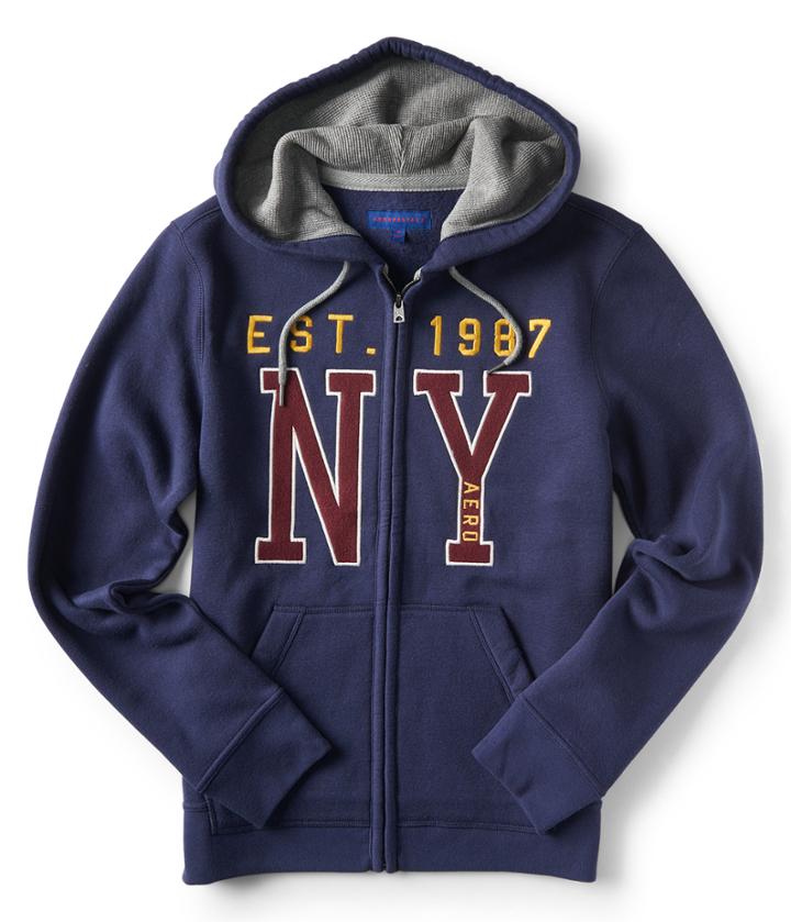 Aeropostale Aeropostale Est. 1987 Ny Aero Full-zip Hoodie - Persian Navy, Xsmall