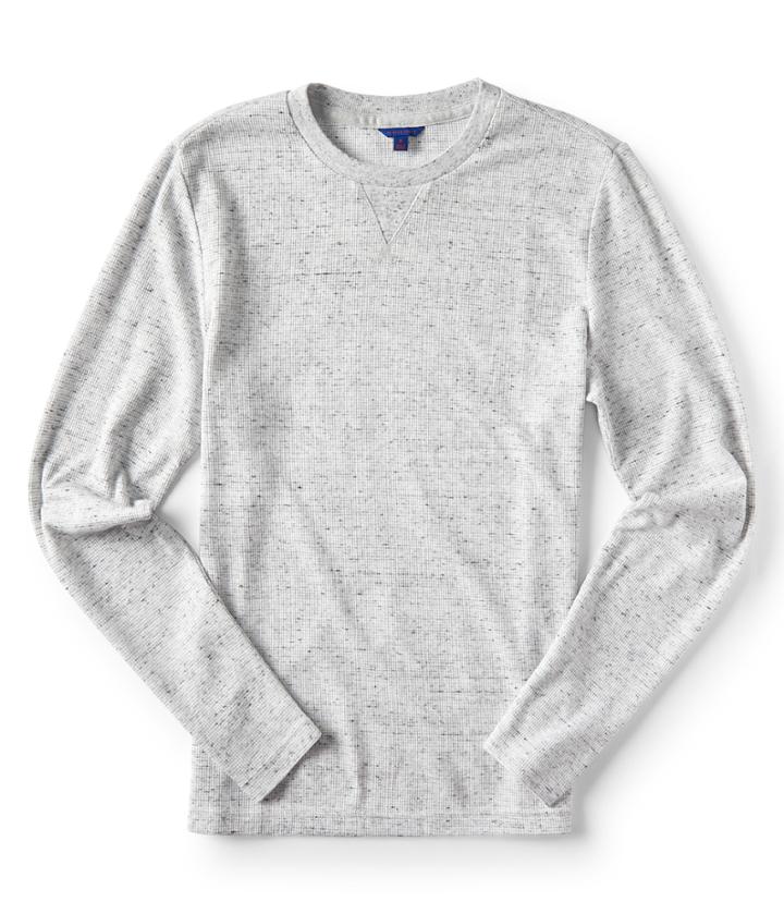 Aeropostale Aeropostale Long Sleeve Aero Thermal Crew Tee - Lightest Heather Grey, Xsmall
