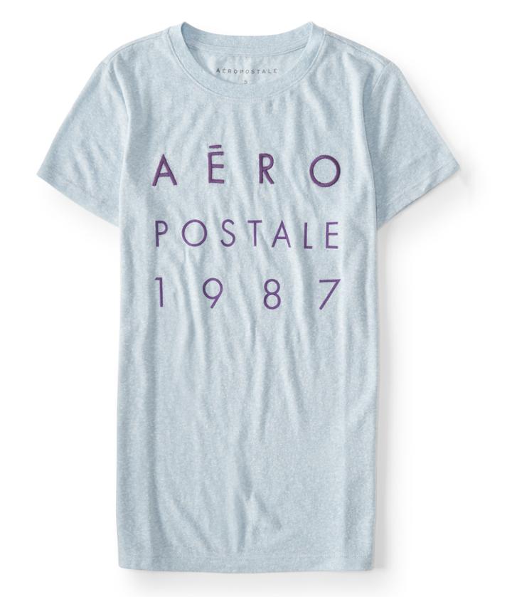 Aeropostale Aeropostale 1987 Graphic Tee - Grey Blue, Xsmall