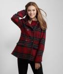 Aeropostale Plaid Hooded Pea Coat