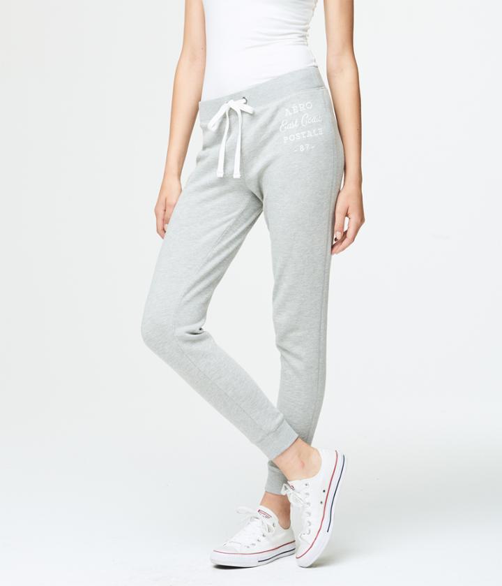 Aeropostale Aeropostale Aero East Coast Postale Jogger Sweatpants - Light Heather Grey, Xsmall