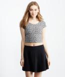 Aeropostale Ditsy Floral Bodycon Scoop-neck Crop Top