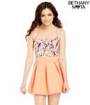 Aeropostale Solid Pleated Skater Skirt