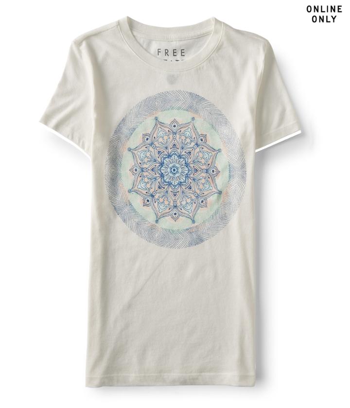 Aeropostale Aeropostale Free State Stencil Flower Graphic Tee - Floral White, Small