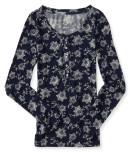 Aeropostale Floral Print Thermal Henley