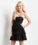 Aeropostale Strapless Lace Ruffle Tiers Dress