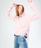 Aeropostale Aeropostale Oversized Lace-up Pullover Sweatshirt - Coral, Xsmall