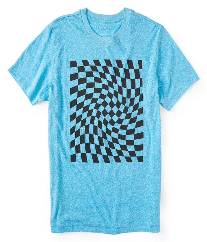 Aeropostale Aeropostale Checkerboard Graphic Tee - Blue, Xsmall