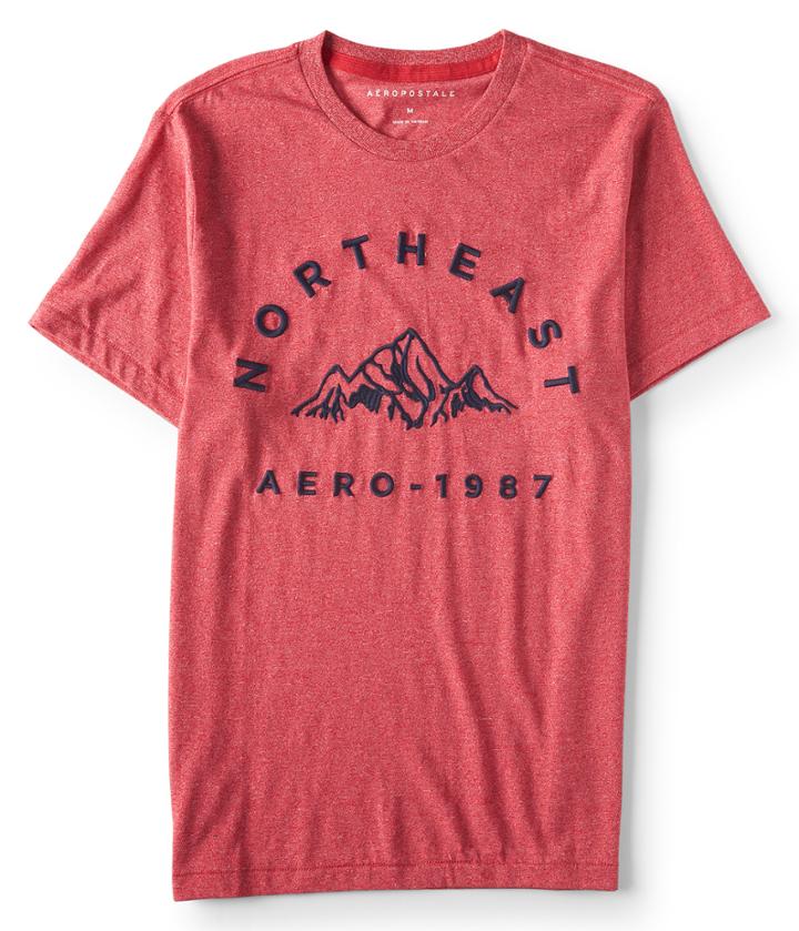 Aeropostale Aeropostale Northeast Mountains Graphic Tee - Candy Red, Xsmall