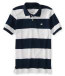 Aeropostale A87 Bar Stripe Logo Jersey Polo