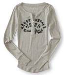 Aeropostale Long Sleeve Aero 1987 Ny Ribbed Henley Top