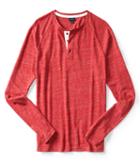 Aeropostale Aeropostale Long Sleeve Textured Henley - Beaux Burgundy, Xsmall