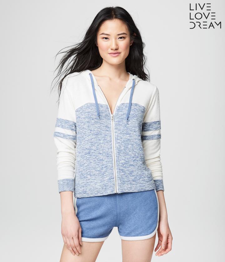 Aeropostale Aeropostale Lld Colorblocked Full-zip Hoodie - Dark Blue, Xxlarge