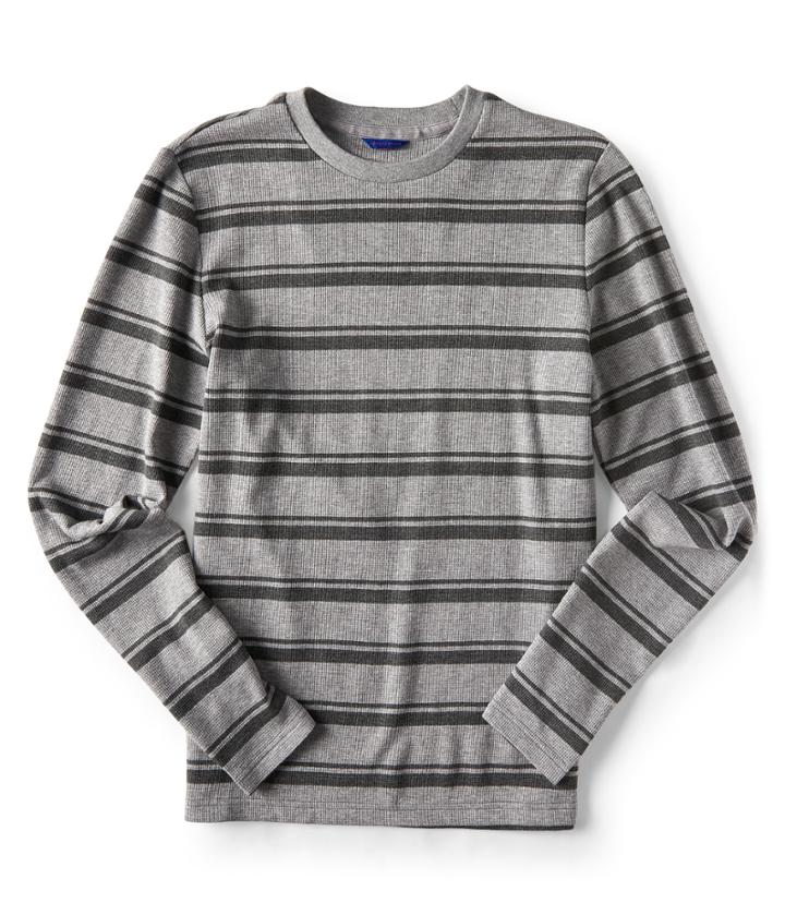 Aeropostale Aeropostale Long Sleeve Varsity Stripe Thermal Tee - Medium Heather Grey, Xsmall