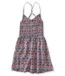 Aeropostale Ikat Printed Smocked Fit & Flare Dress