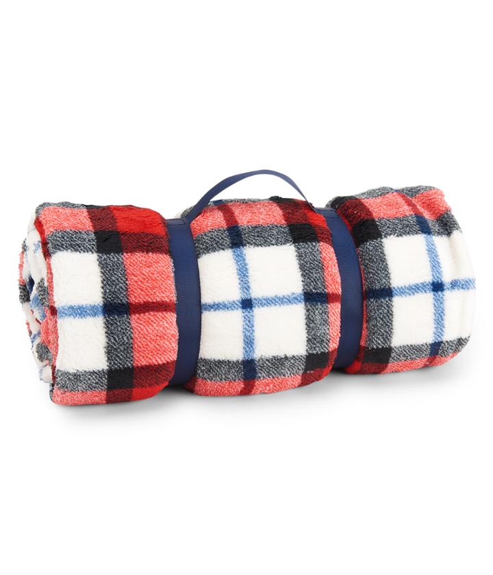 Aeropostale Aeropostale Plaid Fleece Blanket - Floral White