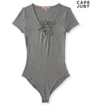 Aeropostale Cape Juby Solid Lace Up Bodysuit