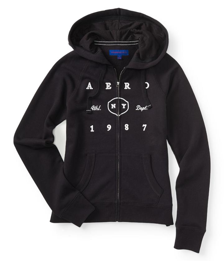 Aeropostale Aeropostale Aero 1987 Athletic Dept Full-zip Hoodie - Black, Xsmall