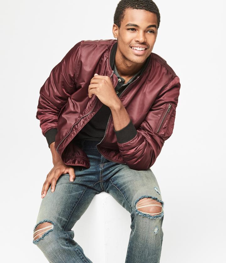 Aeropostale Aeropostale Military Bomber Jacket - Magenta, Xsmall