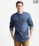 Aeropostale Cape Juby Long Sleeve Dark Chambray Button Down