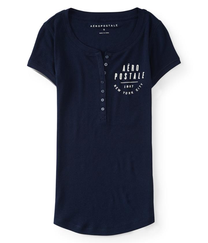 Aeropostale Aeropostale New York City Henley - Navy, Xsmall