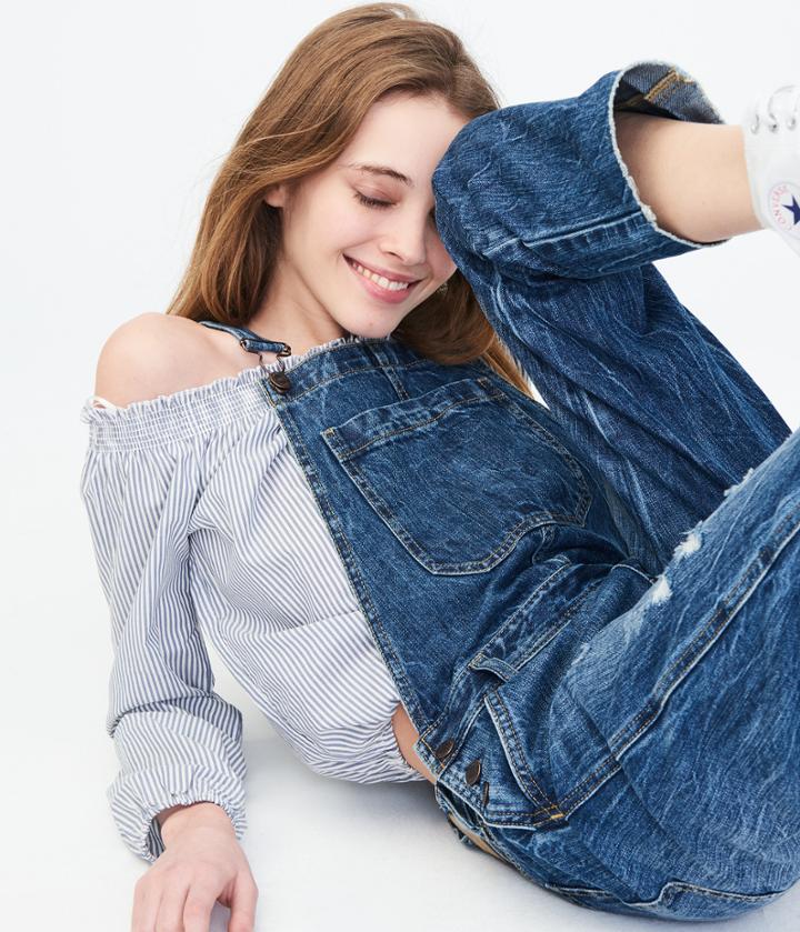 Aeropostale Aeropostale Medium Wash Denim Overalls - Medium Wash, Xsmall